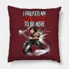 I Paused My Anime To Be Here Design Eren Of Attack Throw Pillow Official Attack On Titan Merch