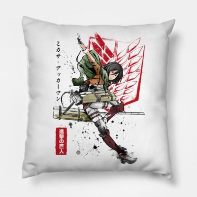 Soldier Mikasa Throw Pillow Official Attack On Titan Merch