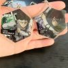 6CM Anime Attack On Titan Figure Levi Ackerman Mikasa Ackerman Armin Arlert Cosplay Acrylic Keychains Fans 5 - AOT Merch