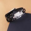 Anime Attack On Titan Bracelet Men Weave Leather Attack Wings Shingeki Cosplay Bracelet Wristband Hasp Wristlet 1 - AOT Merch