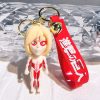 Anime Attack on Titan Keychains Cartoon Doll Silicone Pendant Keyholder Cute Keyring for Women Jewelry Fashion 4 - AOT Merch