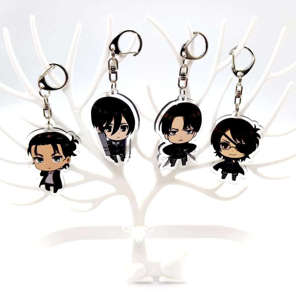 Anime Keychain Attack on Titan Cute Cartoon Keychain Car Accessories for Men Bag Pendant Shingeki No 4 - AOT Merch