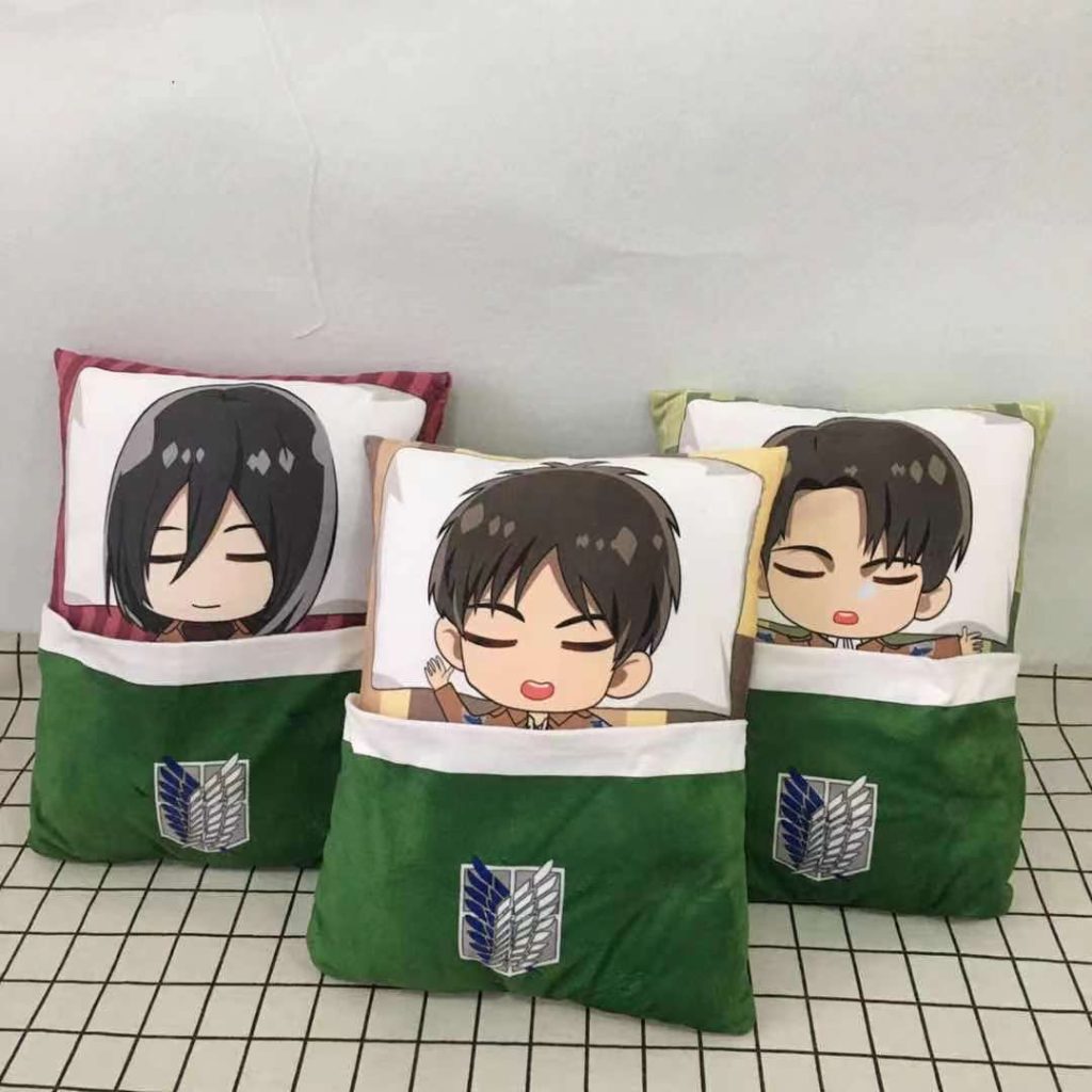 Attack On Titan Anime Plush Toys Levi Ackerman Mikasa Eren Pillow Cartoon Stuffed Toys Festival Kids 4 - AOT Merch