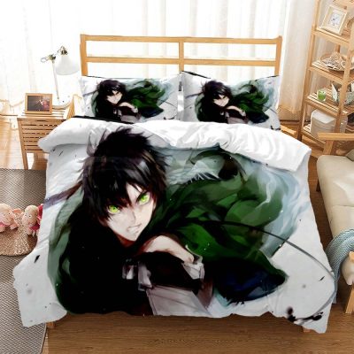 Attack on Titan Printed polyester bedding soft and comfortable Customizable bedding set Quilt cover pillowcase 14 - Attack On Titan Merch