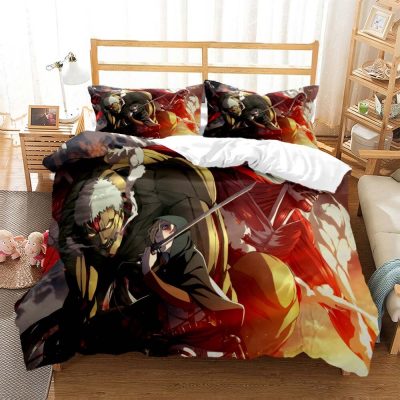 Attack on Titan Printed polyester bedding soft and comfortable Customizable bedding set Quilt cover pillowcase 16 - Attack On Titan Merch