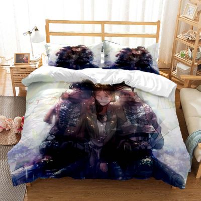 Attack on Titan Printed polyester bedding soft and comfortable Customizable bedding set Quilt cover pillowcase 19 - Attack On Titan Merch