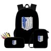 Cartoon Popular Cool Attack on Titan 3pcs Set Backpack 3D Print School Student Bookbag Laptop Daypack 1 - AOT Merch