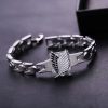 H F New Unisex Charming Attack On Titan Shingeki No Kyojin Metal Bracelet Wings Punk Style 5 - AOT Merch