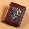 High Quality Genuine Leather Wallet Attack on Titan Symbol Printing Card Holder Male Short Purses BK770 - AOT Merch