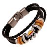 Newly Classic Japan Anime Attack on Titan Bracelet Wooden Beads Multilayer Leather Bracelet Punk Black Wrap 1 - AOT Merch