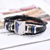 Newly Classic Japan Anime Attack on Titan Bracelet Wooden Beads Multilayer Leather Bracelet Punk Black Wrap - AOT Merch