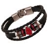 Newly Classic Japan Anime Attack on Titan Bracelet Wooden Beads Multilayer Leather Bracelet Punk Black Wrap 2 - AOT Merch