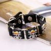 Newly Classic Japan Anime Attack on Titan Bracelet Wooden Beads Multilayer Leather Bracelet Punk Black Wrap 3 - AOT Merch