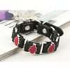 Newly Classic Japan Anime Attack on Titan Bracelet Wooden Beads Multilayer Leather Bracelet Punk Black Wrap 4 - AOT Merch