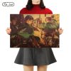 TIE LER Japan Anime Attack on Titan Poster Retro Style Home Decoration Poster Kraft Paper Wall - AOT Merch