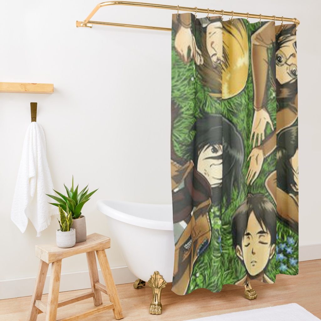 Hot Japan Anime Shower Curtain Official Attack On Titan Merch