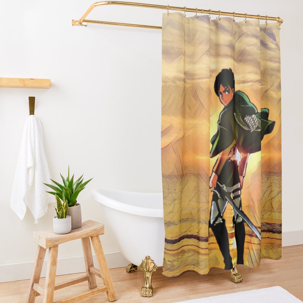 Aot The Journey Ends Shower Curtain Official Attack On Titan Merch