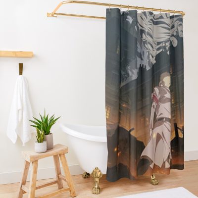 Building And Lighting Shower Curtain Official Attack On Titan Merch
