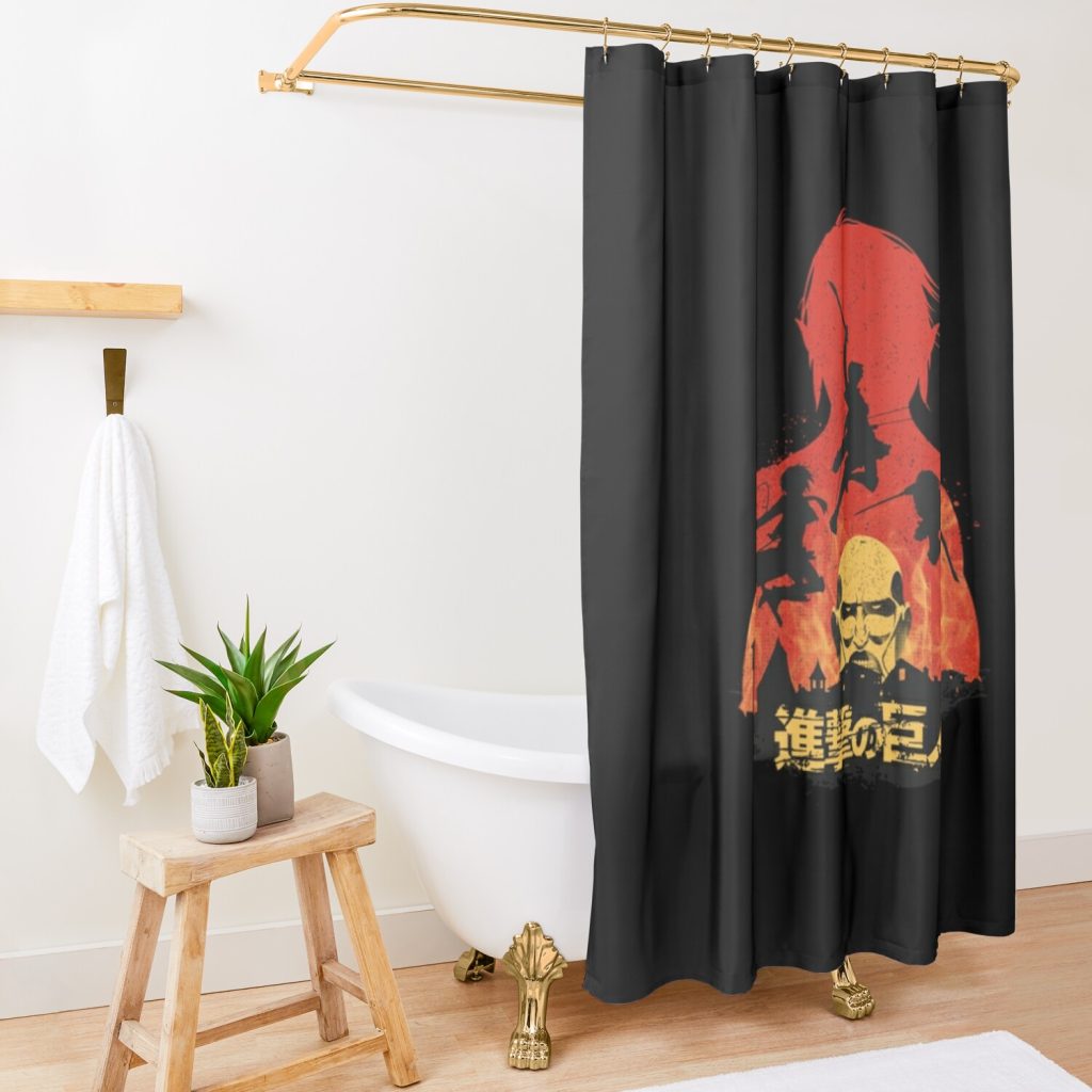 Aot Shower Curtain Official Attack On Titan Merch