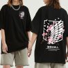 Anime Attack on Titan T Shirt Ackerman Mikasa Eren Jaeger Cherry Blossom Graphics Logo T Shirt - AOT Merch